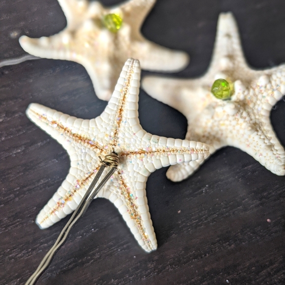 Jade Starfish hair bobby pins - set of 3 - Picture 4 of 4